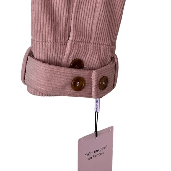 Avec Les Filles Pink Corduroy Trucker Style Cropped Jacket - Picture 7 of 12